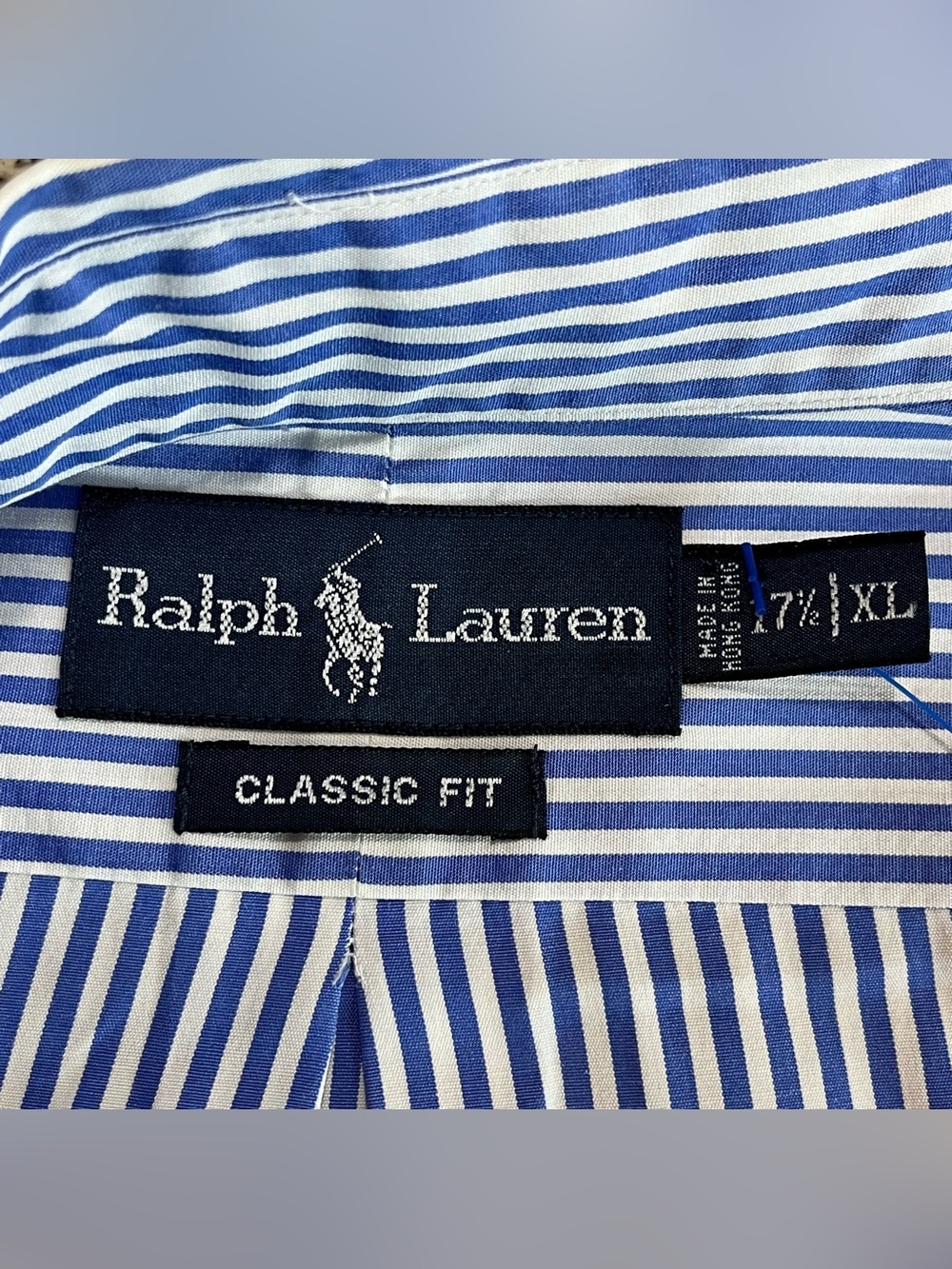 Vintage Ralph Lauren Classic Fit Nautical Button Down Shirt Mens XL 17 1/2 34/35 - Picture 3 of 8